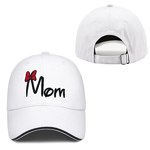Cute Bow Mom Hat White Mama Hat Adjustable Baseball Cap Embroidered Dad Hats For Women Mothers Mommy Wife Mrs #TOP10
