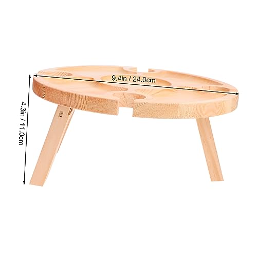 Table pliante ronde avec support vin pour camping portable - 4