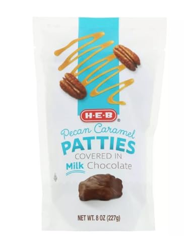 HEB Chocolate Covered Snack Candy Treats - 1 bag (Milk Chocolate Pecan Caramel Patties 8oz)