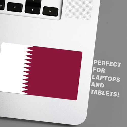 Image of World Country Flag Decal Stickers - Two Pack - for Cars Windows Bumpers Laptops Tablets Tumblers Cups Walls (Qatar)