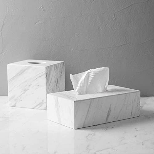 Haoktsb Decorative Tissue Box Tissue Box Cover Marble Tissue Box Holder Rectangular Desktop Storage Box For Home Living Room Office Paper Box Handmade Decoration Tissue Box Holder Tissue Box #TOP3