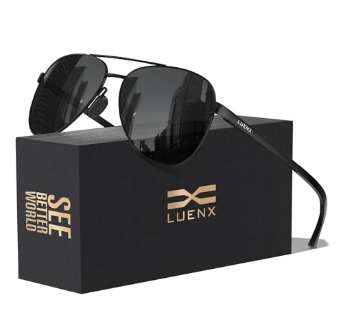 LUENX Aviator Sunglasses Polarized