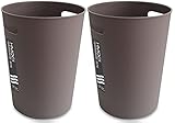 HMQCI Small Trash Can Round Plastic Wastebasket, Garbage Container Bin, 1.5 Gallon Capacity (2-Coffe