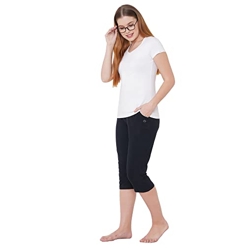 Image of Sweet Dreams Women's Cotton Solid Capri Pack of 1