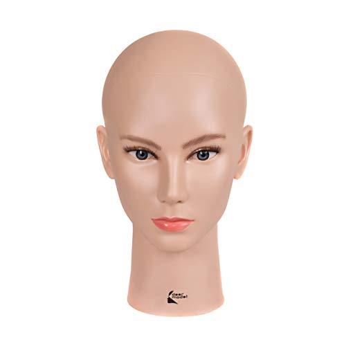 Dear Model Bald Mannequin Head Skin-Tone Color Female Doll Bald Manikin wig display styling Head (0GA09)