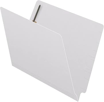 Ecom Folders End Tab File Folders | Letter Size 11 Pt Reinforced | 2 Ply Tabs, 2 Fasteners Pos 1 and 3 | Expandable Shelf Filing Organizer for Doctors Records & Office Filing | White, Box of 50