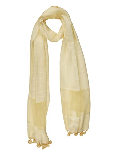 Image of DUPATTA BAZAAR Men's Cream Linen Dupatta for Kurta /Sherwani /Achkan