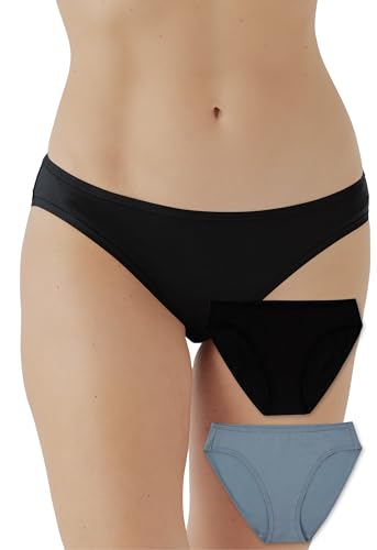 Image of Pact Women's Organic Cotton Bikini Underwear, Classic Fit Panties with High Cut Leg