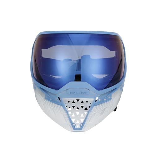 Empire EVS Paintball Goggle Mask with Dual Thermal HD Blue Mirror Lens, Clear and Blue