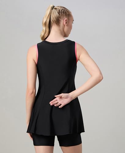 Image of Speedo Women's Endurabrite Closedback Swimdress with Boyleg | Swimming Costume | Swimming Suit for Women | Chlorine Resistance | UPF 40+ Sun Protection | Removable Bra Pads
