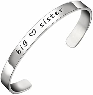 BESPMOSP Sister Gifts Big Middle Little Sister Cuff Bangle Bracelet for Girls Gifts for Best Friends