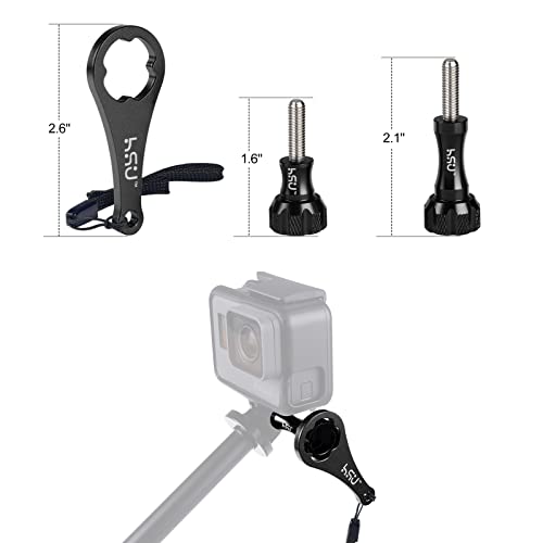 Hsu All Aluminum Alloy Basic Adapter Grab Bag For Gopro, Including 1/4 Inch 20 Tripod Mount, Rotation Camera Mount, Adjust Arm, Thumbscrew And Wrench（9 Pcs） #TOP4