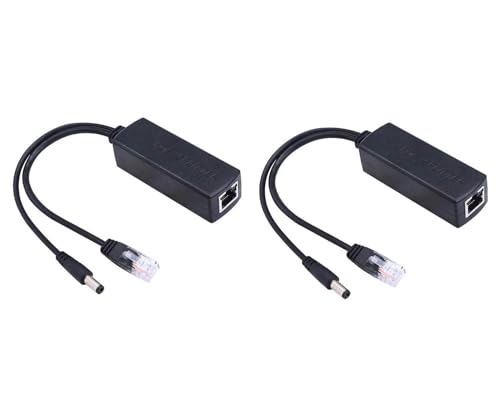Image of SANCY POE Splitter Power Over Ethernet Adapter Active 48V to 12V for IP Camera IP Phone PoE Switches & DC Devices (Pack of 2)