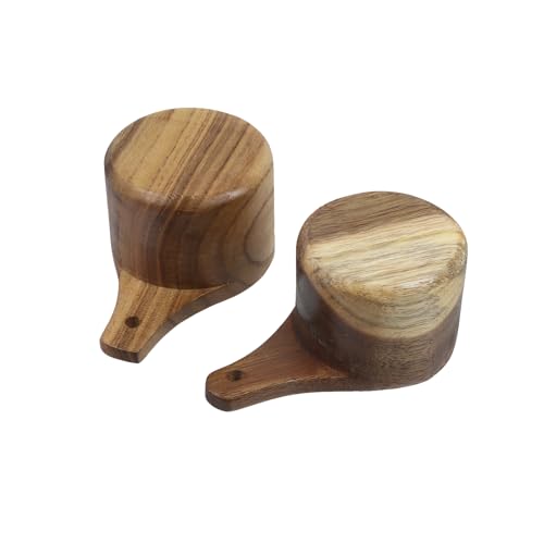 Cucharas medidoras de madera 2 piezas 1/3 taza miniatura 4