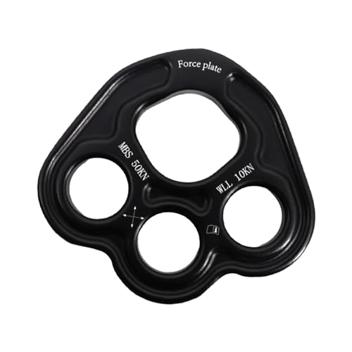 Kokiya Paw Rigging Plate Climbing Gear Work Rope Bearing Anchors Metal Rigging System Multi Anchor Plate Divider Plate, Black