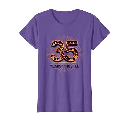 35 Years of Hustle Birthday Gift - Motivational Milestone T-Shirt,