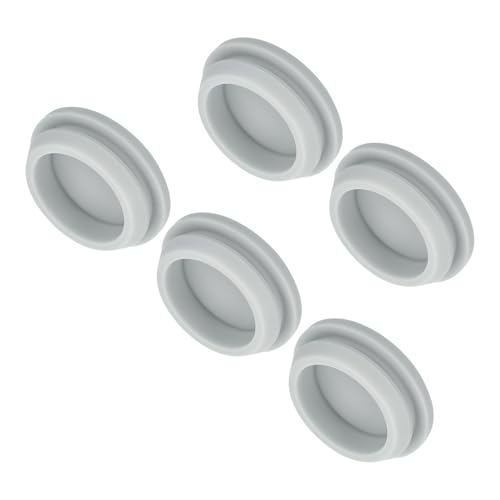 Image of MECCANIXITY 5pcs Silicone Snap in Locking Hole Plugs,28mm /1.1 Inch Mounting Diameter Narrow Groove Width 2.5mm Panel Seal Cover Round for Kitchen Bulkheads Waterproof Sealing Plugs Grey
