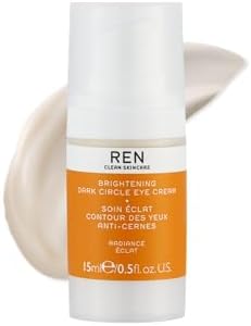 REN Clean Skincare - Radiance Brightening Dark Circle Eye Cream - Hydrates While Proven to Reduce Dark Spots in 7 Days - Clean, Vegan Facial Products, 0.5 Fl Oz
