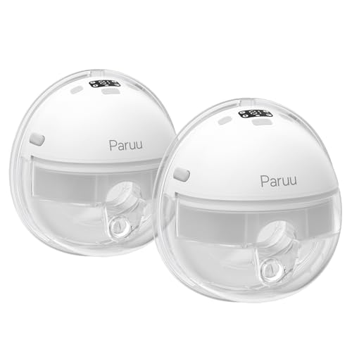 Image of Paruu P16 Hands-Free Breast Pump Wearable, Wearable Breast Strong Suction, Low Noise, 4 Modes & 12 Levels, Electric Breast Pump Portable - 19/21mm Insert/Flange, 2 Pack (White)