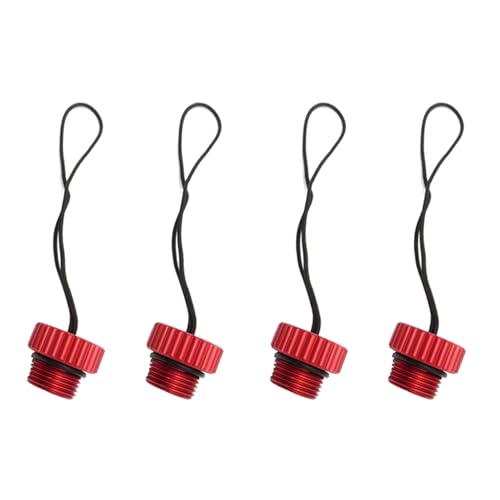 Dxoniislh 4X VáLvula de Tanque DIN de Buceo Tapa Roscada 5/8-14NPS Tapa Antipolvo Protector de TapóN de Polvo Cubierta de ProteccióN del Regulador del Tanque Rojo