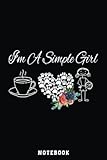  I\'m A Simple Girl Coffee Dogs Basketball Watercolor Flowers Notebook: A blank lined basketball notebook 6x9 in 110 Pages that makes a fun basketball ... women\'s basketball, team basketball gifts