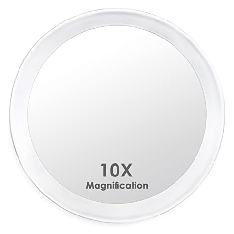 Auxmir 10x Magnifying Mirror, Make Up Mirror with 10x Magnification, Bathroom Makeup Mirror 15 cm Round with 3 Suction Cups for Home, Bathroom and Travel Cover