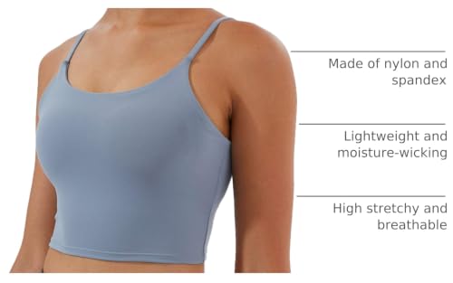 Image of Women's Strappy Stretch Sports Bra Longline Yoga Tank Top Fitness Bra Workout Camisole Crop Tops for Teen Girl