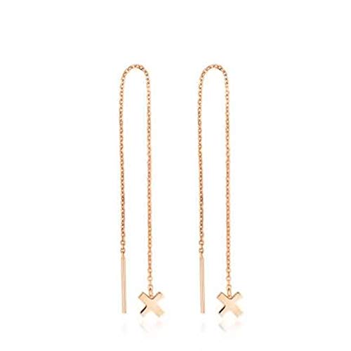 Daesar 18K Rose Gold Earrings Dangle Wedding Cross Ear Thread Drop Earrings Wedding Rose Gold Earrings Bridesmaid #TOP10