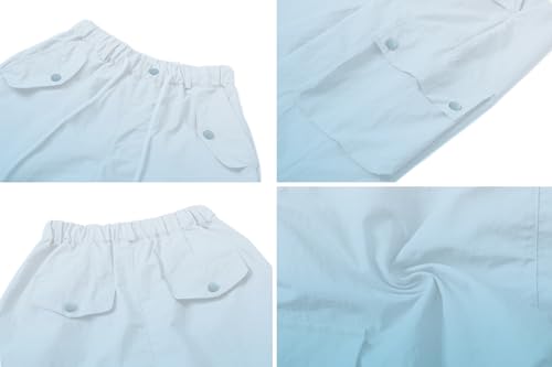 Image of Cromoncent Cargo Pants Girls & Women Parachute Pants Y2K Baggy Rave Clothes Waterproof with Pockets, 6 Years - 3XL