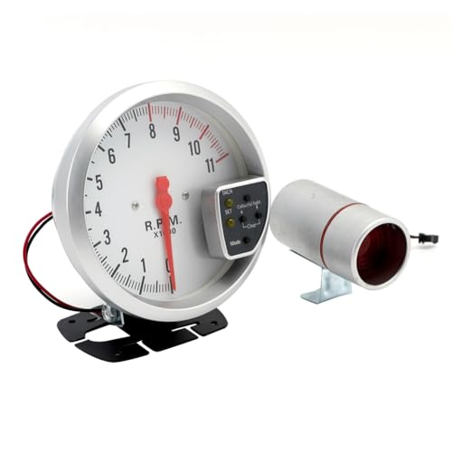 Qerwsdty Medidor de RPM para Automóvil de 5 Pulgadas, 11000 K, 7 Colores, 12 V, Instrumento Electrónico Modificado para Automóvil, Universal,