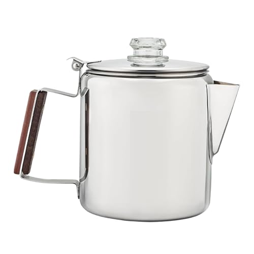Percolatore per caffè, in acciaio, classico, da campeggio, compatibile con caffettiera, resistente al calore, per campeggio, spiaggia, riunioni di amici e familiari