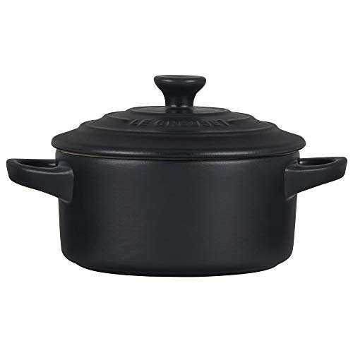 Image of Le Creuset Stoneware Mini Round Cocotte, 8 oz., Licorice