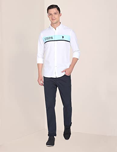 Image of U.S. Polo ASSN. Brand Printed Tailored Fit Shirt for Men - 100% Cotton, Breathable & Comfortable, Full Sleeves Casual Shirt for Men