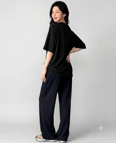 Image of DIAZ Women Co-ord Set for Girls | Stylish Two Piece Dress with Oversize Tshirt & High Waist Jogger|Trendy Cotton Blend Track Suit Set for Women | Casual /Travel & Lounge Wear Outfits