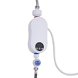 JIAOYINZI 3500W 110V Tankless Water Heater Electric with LED Display and Adjustable Temperature 68-131℉ for Shower, Kitchen, Bathroom