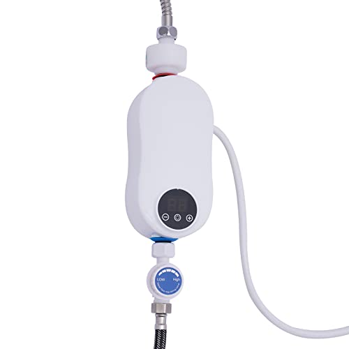 JIAOYINZI 3500W 110V Tankless Water Heater Electric with LED Display and Adjustable Temperature 68-131℉ for Shower, Kitchen, Bathroom