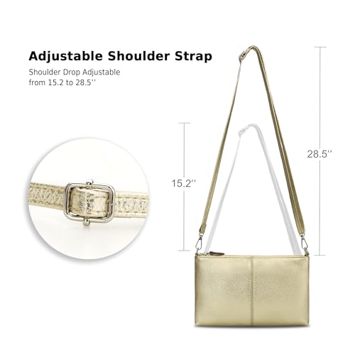 Image of befen Genuine Leather Wristlet Clutch Wallet Purses Small Crossbody Bags for Women with RFID Blocking Card Slots