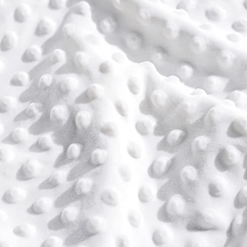 Phf Minky Baby Blanket For Boys Girls Neutral, 30X40 Inches Double Layer Baby Blankets With Dotted Backing, Unisex Receiving Blanket Bed Throws For Newborn, Infant, Babies, White&Pink #TOP2