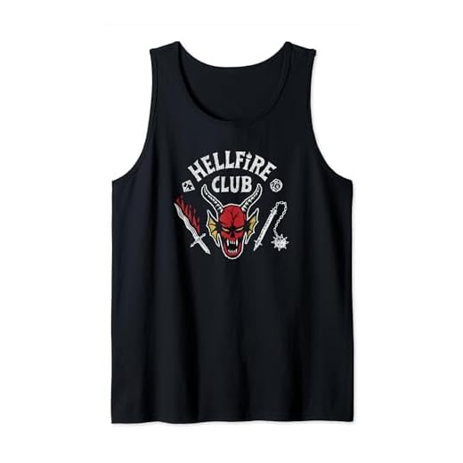 Stranger Things 4 Hellfire Club Skull & Weapons Camiseta sin Mangas