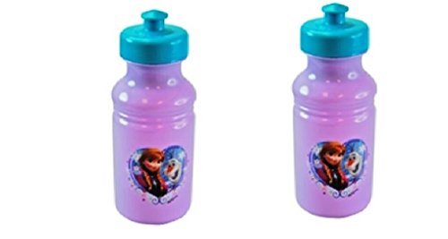 Disney Lot de 2 bouteilles d'eau Reine des Neiges de 500 ml (image en forme de cœur Anna et Olaf)