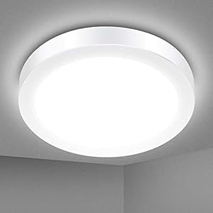 Solmore Led-plafondlamp, 18 W, IP54, waterbestendig, 1700 lm, 5000 K koudwit, ideaal voor badkamer, slaapkamer, hal, keuken en balkon, Ø230mm