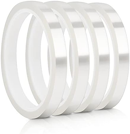 4 Rolls 108ft Heat Tapes for Sublimation, 10mm x 33m High Temperature Heat Resistant Tape, Transfer Heat Press Tape for Electronics Printing DIY Crafts on T-Shirt Fabrics, No Residue