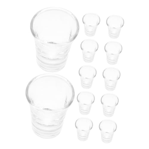 ELAYARD 12pcs Communion Cup Set Small Glass Chalices 10ml Reusable Religious Drinkware for Church Services Standard Trays and Home Gatherings
