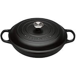 Cacerolas Le Creuset Opiniones Le Creuset Cacerola baja de hierro fundido, 30 cm, 3, 5 L, Negro Mate, 21180300000430