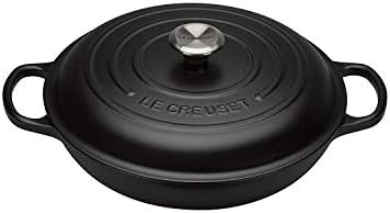 Le Creuset Signature Enamelled Cast Iron Shallow Casserole Dish With Lid, 30 cm, 3.5 Litres, Cerise Red, 21180300602430