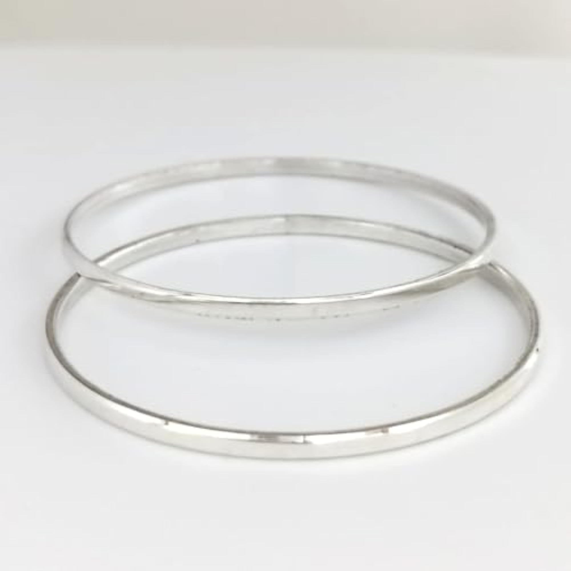 Women's 925 Sterling Silver Half Round Bangle, 2.5mm Width