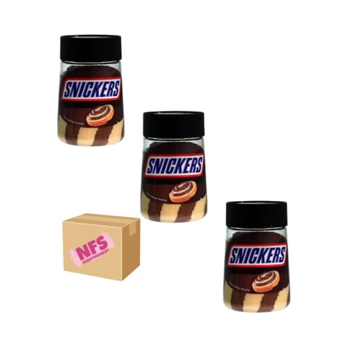 Snickers - Set di 3 spalmabili per il pane, 3 x 350 g, in cartone Needforsweet