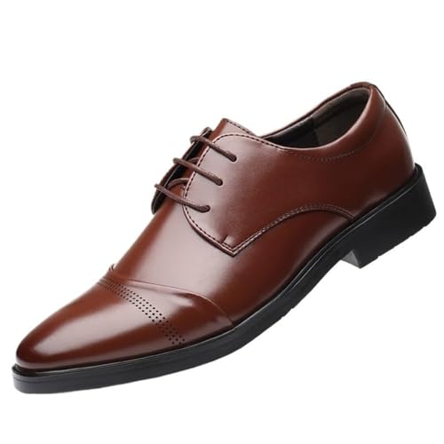 Classic Patent Leather Shoes for Men Comfortable Business Plus Size Casual Lace Up Business Formal Wedding Shoes for Dating Prom Business Work