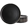 Elama Paul 6 Piece Stoneware Dinner Plate Set in Matt Black with Gold Rim