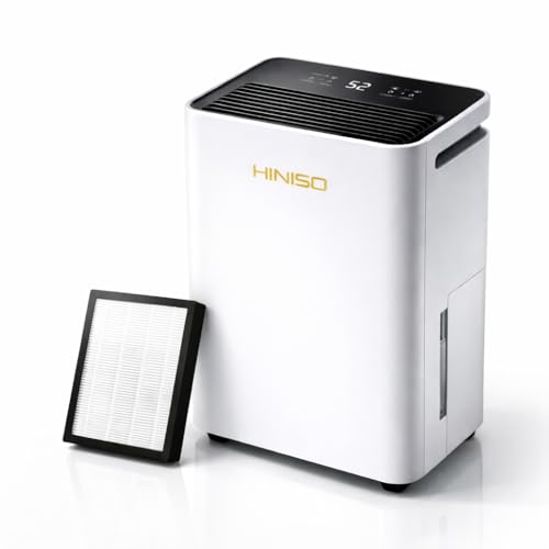 Image of HINISO 16L Smart WiFi Compressor Dehumidifier with HEPA 13 Air Purification for Home & Basement up to 3200 Sq.ft | Ionizer, 3.2L Tank, Auto Defrost, Quiet Operation
